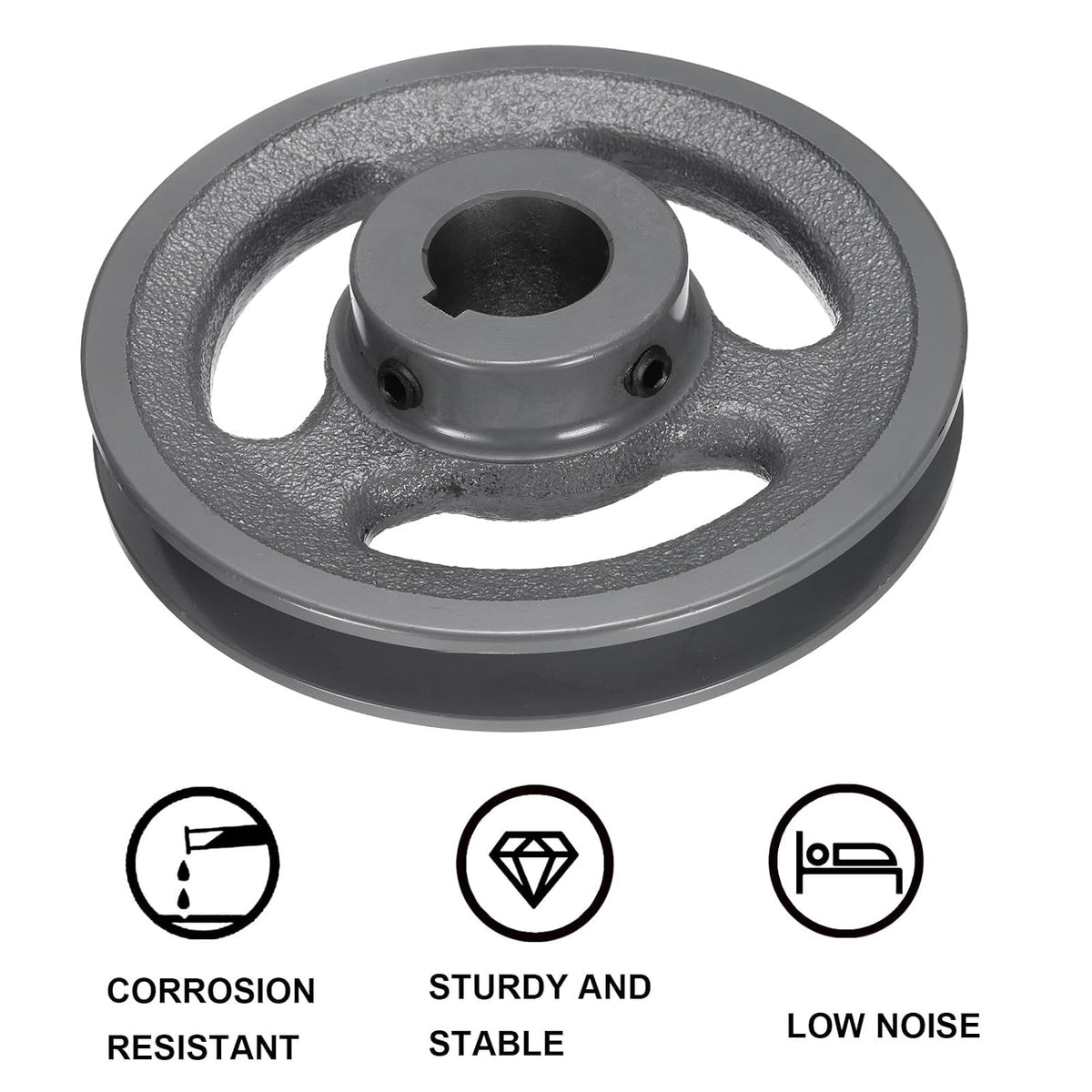 uxcell AK51-1 V-Belt Sheave 1" Bore, 4.95" OD, Single Groove Web Sheave