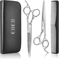 Hair Cutting Scissors Shears Kit, 6.7″ Barber Scissors Set (Silver) | Professional Haircut Scissors Kit, Hairdressing