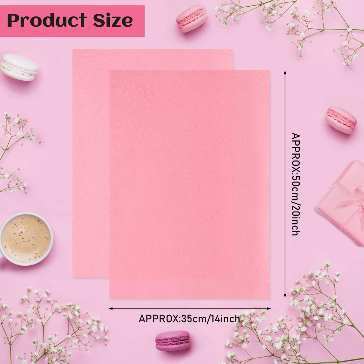 120 Sheets Pink Tissue Paper Wedding Gift Wrap Paper