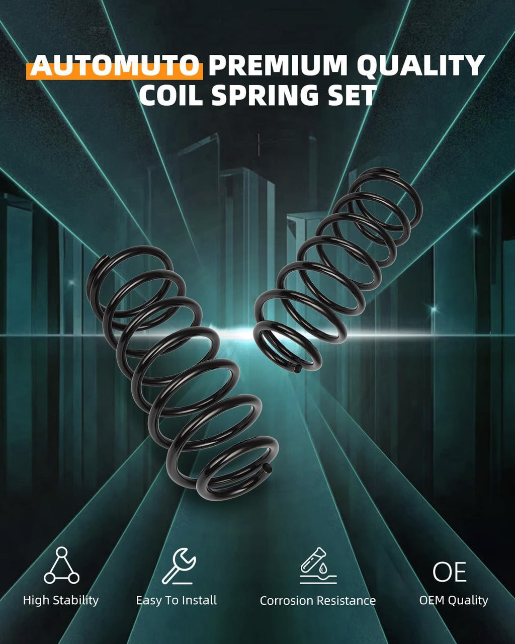 AUTOMUTO 2PCS Rear Suspension Coil Spring Set for 96-02 for Toyota 4Runner