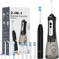 Sonic Electric Toothbrush and Water Flosser Combo, Rechargeable 2000mAh Toothbrush and 2500mAh Oral Irrigator with