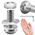 (20Sets) 5/16-18 Bolt x 3/4" Button Head Socket Cap Bolts, Screws Nuts and Bolts, 5/16 Bolt, 304 Stainless Steel Bolts and Nuts Coarse Thread, Bright Finish, Allen Screws Furniture Bolts By Mywish