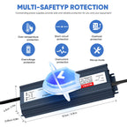 60W LED Driver 12V Power Supply 5A, Waterproof IP67 LED Adapter Transformer