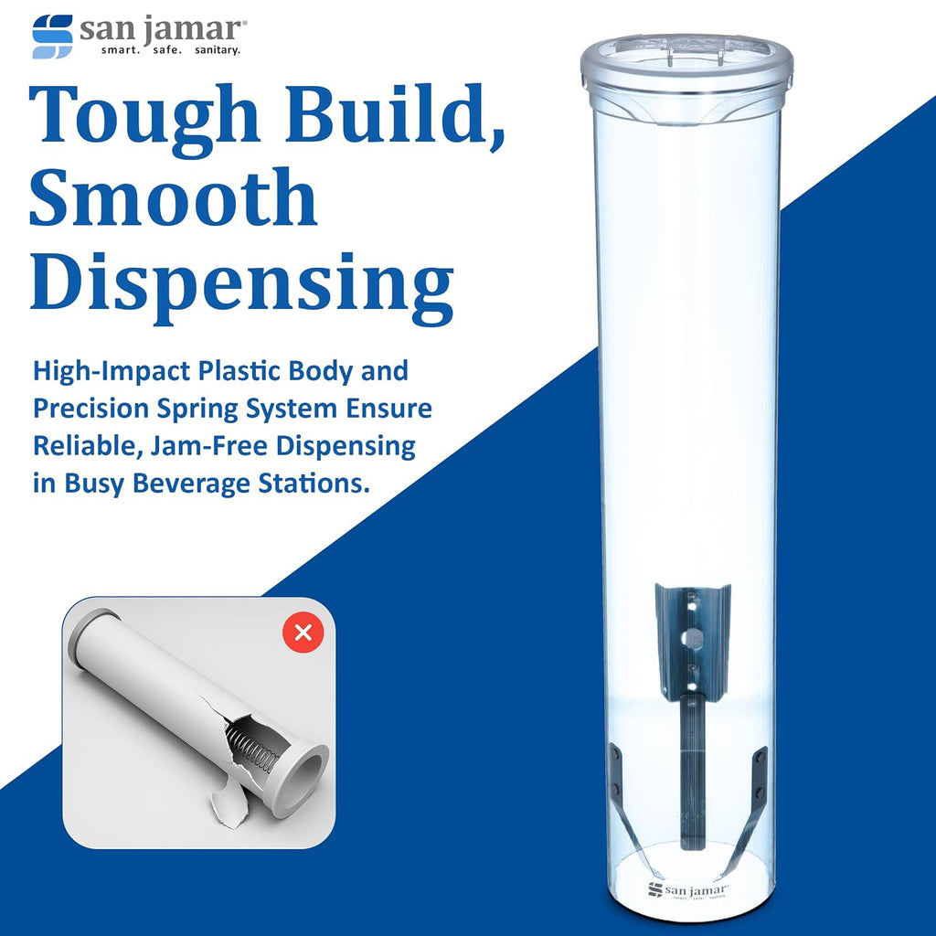 Small Pull-Type Wall-Mount Cup Dispenser, 3-5 oz, Blue