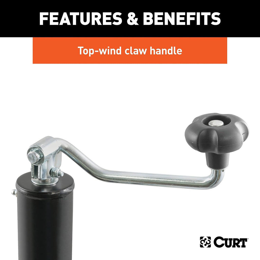 28356 Weld-On Pipe-Mount Swivel Trailer Jack, 5,000 lbs., 15 Inches Vertical Travel