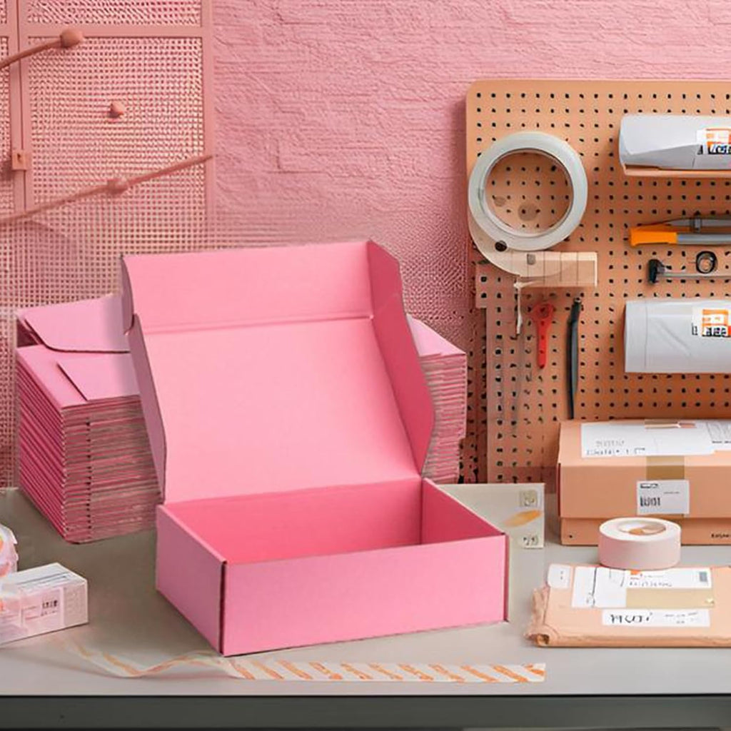 Pink Shipping Boxes 12x9x3 Inches, 20 Pack