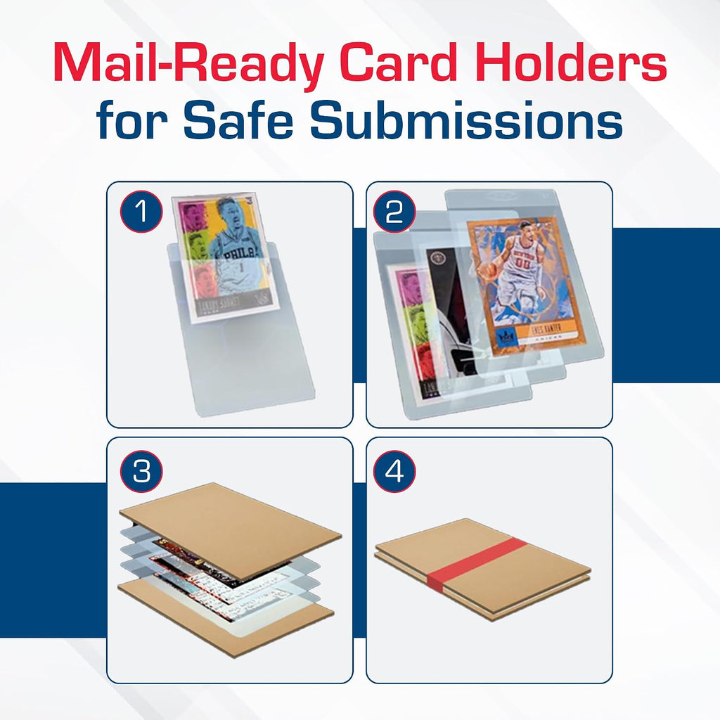 Semi-Rigid Card Holder #1 for Standard Cards up to 35 Pt, 50 Count | Crystal-clear rigid PVC holders fit sleeved or