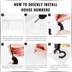 5.6-Inch Matte Black Floating House Numbers for Outside, Rustproof Zinc Alloy Metal Address Number Sign, Modern