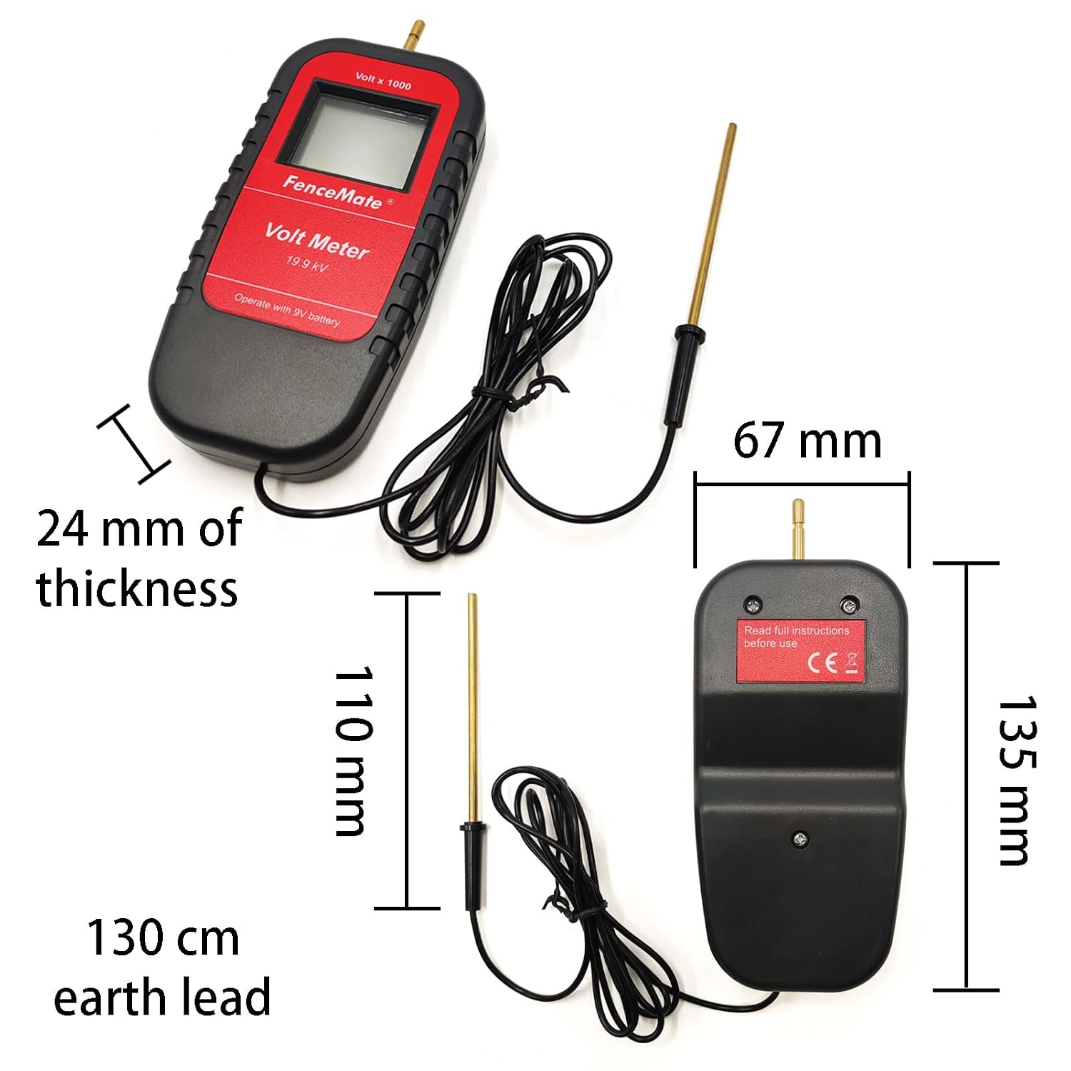 Digital Volt Meter for Electric Fence, Range up to 15,000 V