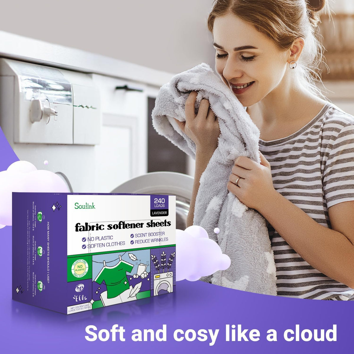 Fabric Softener Sheets for Washing Machine, Lavender, 240 Loads