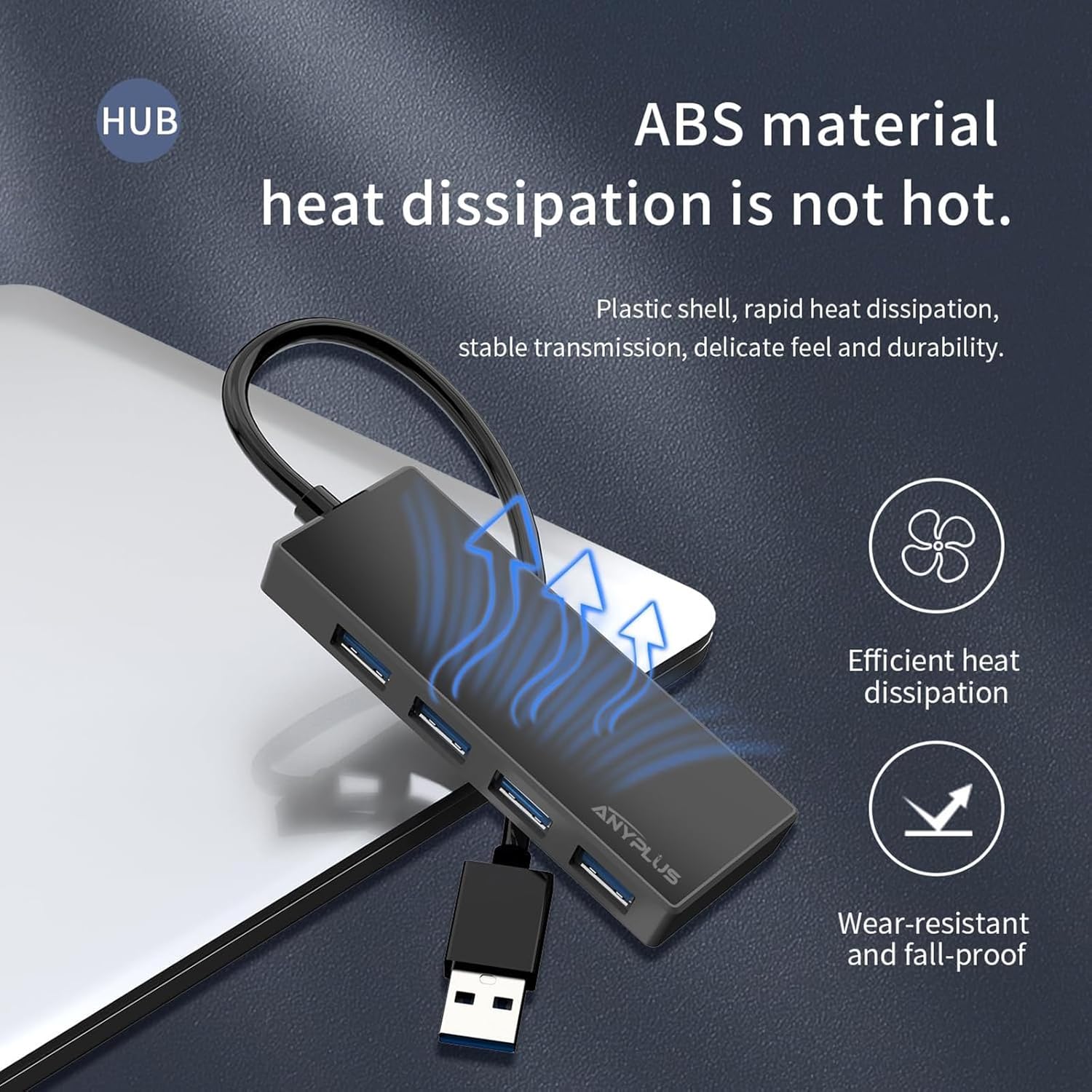 USB 3.0 Hub, 4 Port USB Hub Splitter,Portable USB Adapter Mini Multiport Expander for Desktop, Laptop, Xbox, Flash