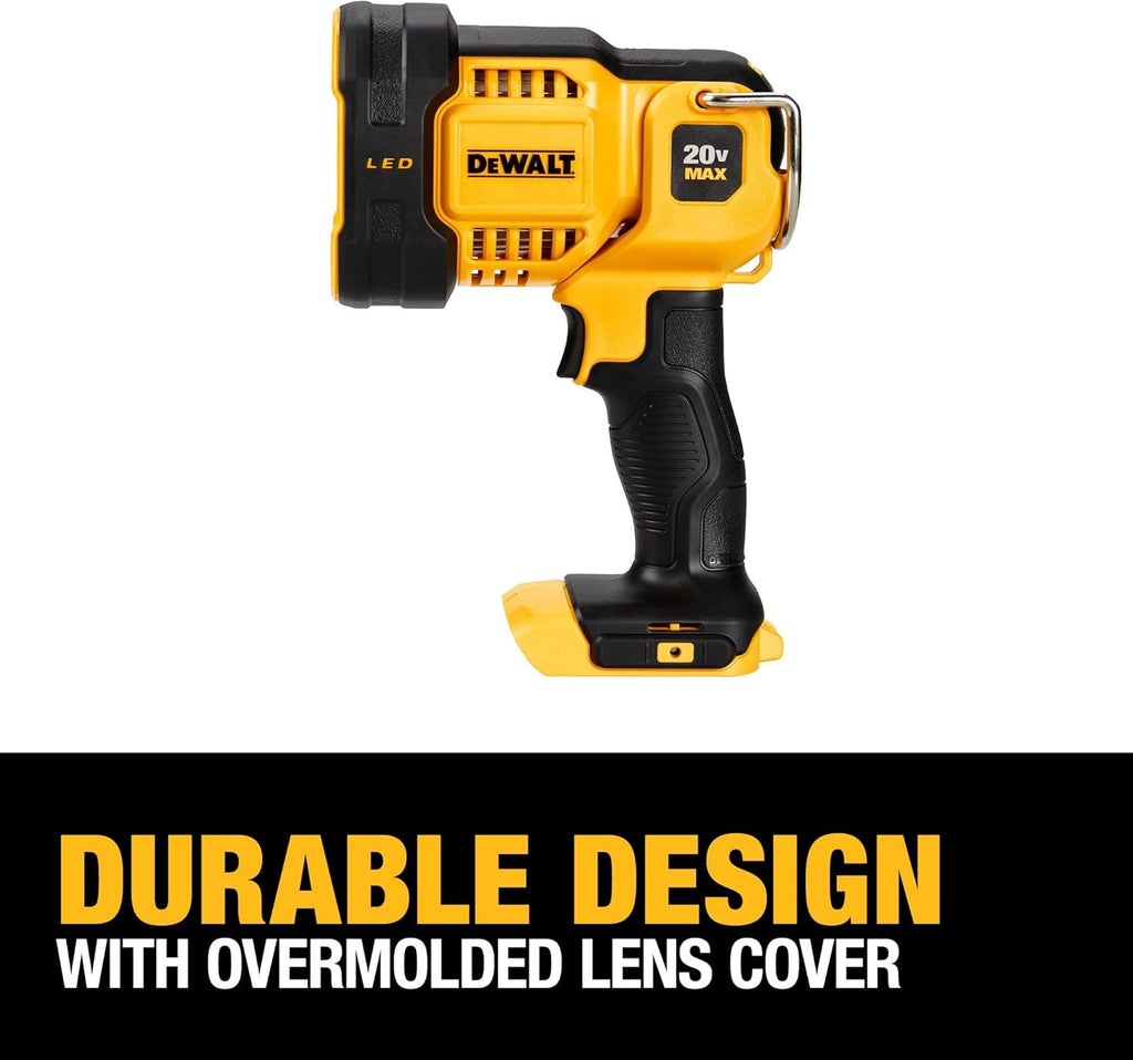 DEWALT 20V MAX LED Work Light, Handheld Spotlight with 508 Yard Distance, Pivoting Head, 1500 Lumens, Cordless