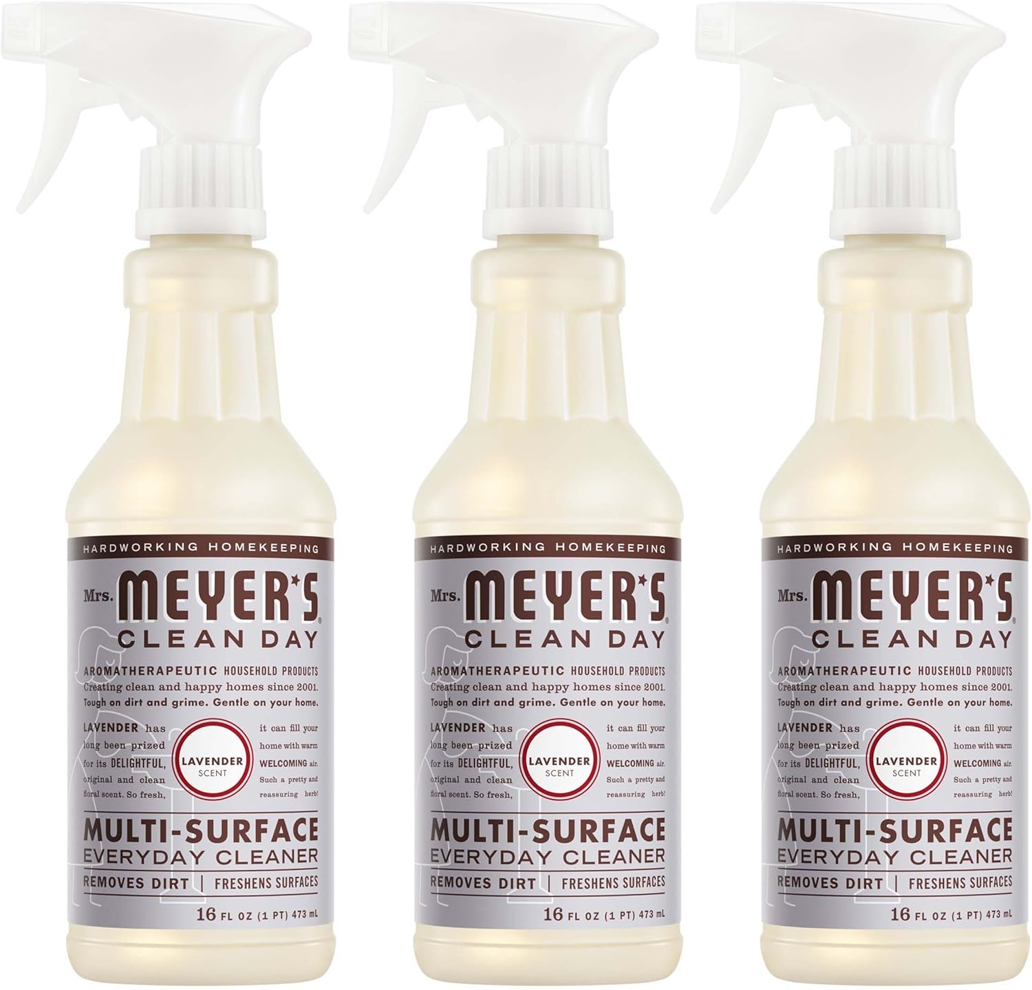 CLEAN DAY Multi-Surface Everyday Cleaner, Lavender Scent, 16 Fl Oz Bottle - 3 Pack