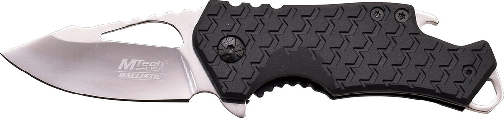 – Pocket Folding Knife – Fine Edge Steel Blade, Aluminum/Nylon Fiber Handle, Bottle Opener and Pocket Clip, Tactical