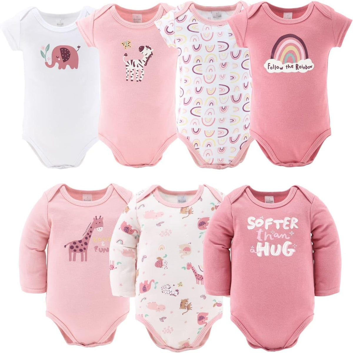 Baby Layette Gift Set for Girls - 23 Piece Newborn Girl Gift Sets, Baby Clothes & Essentials - Rainbow Safari