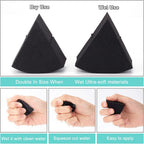 12PCS 2 Bags Triangle Powder Puff Face Paint Sponges Premium Black Half Moon Makeup Sponge Mini Applicator Wedges