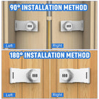 Cabinet Locks with Combination, Password Hasp Locks, 4 Pack White