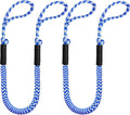 Bungee Dock Line with Loops – Lightweight Elastic Mooring Rope for Quick Docking (2, Blue & White, 4 FEET)
