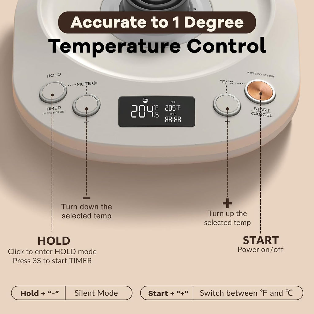 Electric Gooseneck Kettle With Keep Warm Function & LCD Display Automatic Shut Off Coffee Kettle Temperature Control