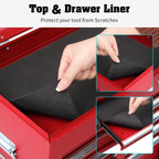 24" Metal Portable Tool Box with 5 Drawers, Lockable, Red