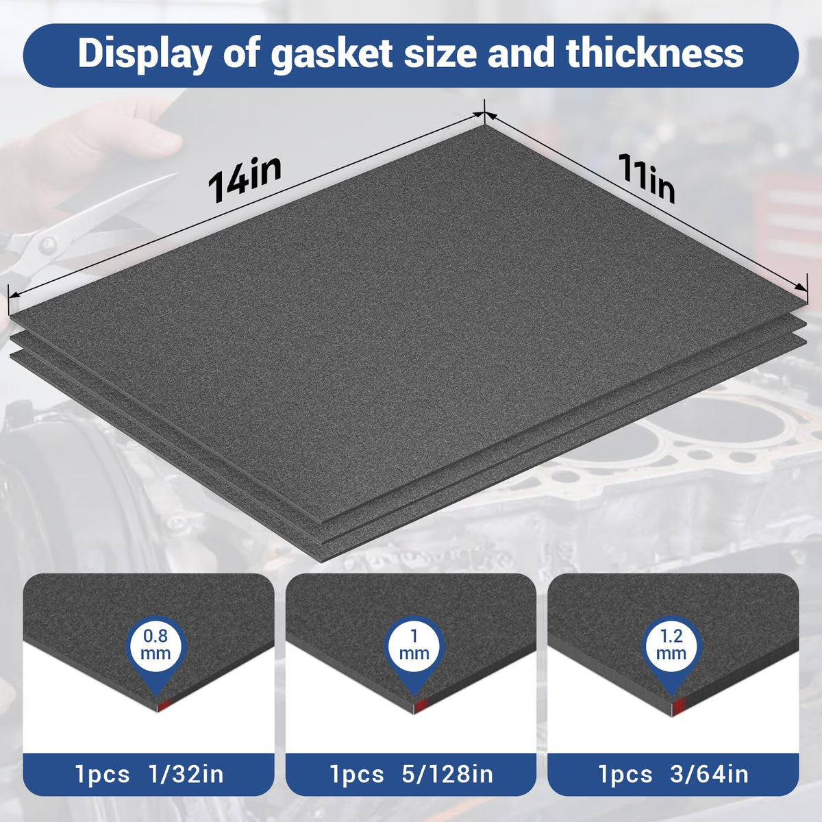 Non-Asbestos Gasket Material 3Pcs 14 x11 inch high Temperature Gasket