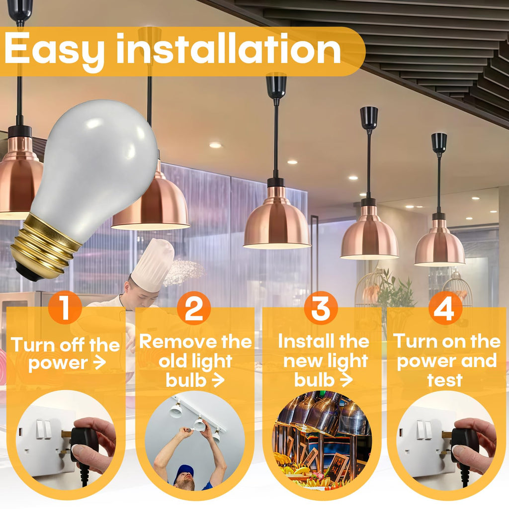 16-Pack 40W Heat Lamp Bulb, Shatterproof, Compatible With Hatco 02.30.265