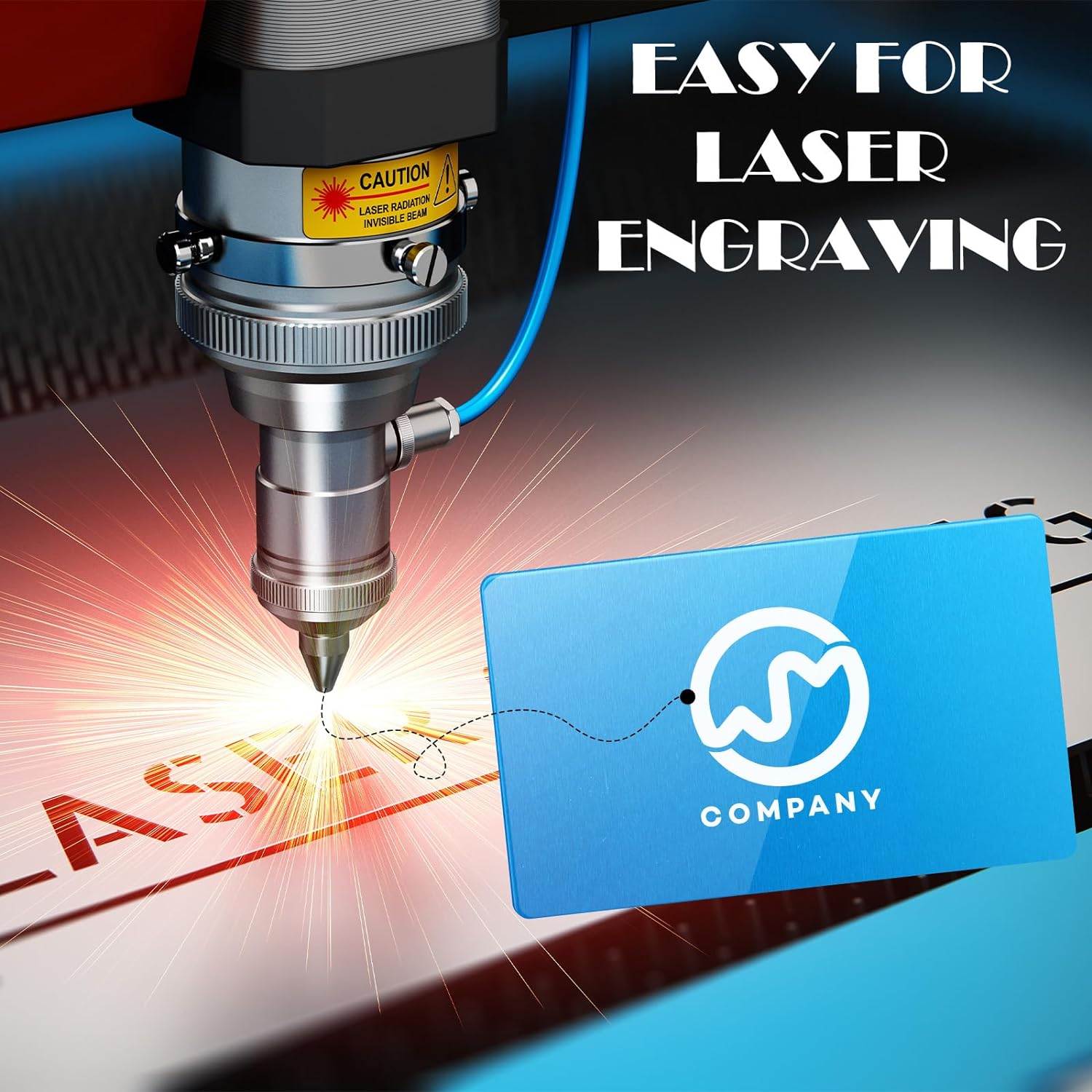 100 Pcs Metal Business Cards Aluminum Laser Engraving Blanks | 86 x 54 x 0.21 mm 10 Colors Anodized Aluminum Sheet