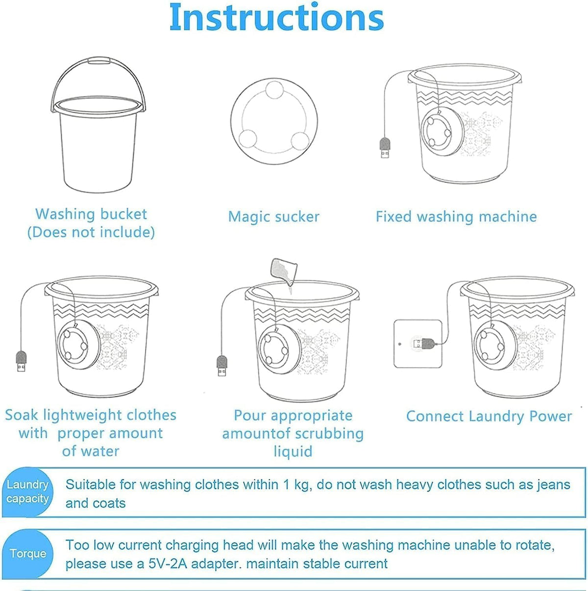 Portable Mini Washing Machine Ultrasonic Turbo Portable Washer with USB for Home Business Travel College House RV