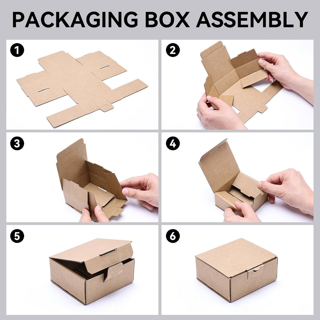 3.5x3.3x1.6 Brown Shipping Boxes 10 Pack for Mailing Storing Gift Packaging