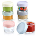 [6 Pack] Salad Dressing Container To Go, 1.7 oz Glass Small Condiment Container with Lids, Dipping Sauce Cups Set