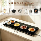 Electric Warming Tray, 42.5"x14.96" Extra Large 4-in-1 Food Warmer for with 8 Temp Settings & Timer, 4MM Tempered