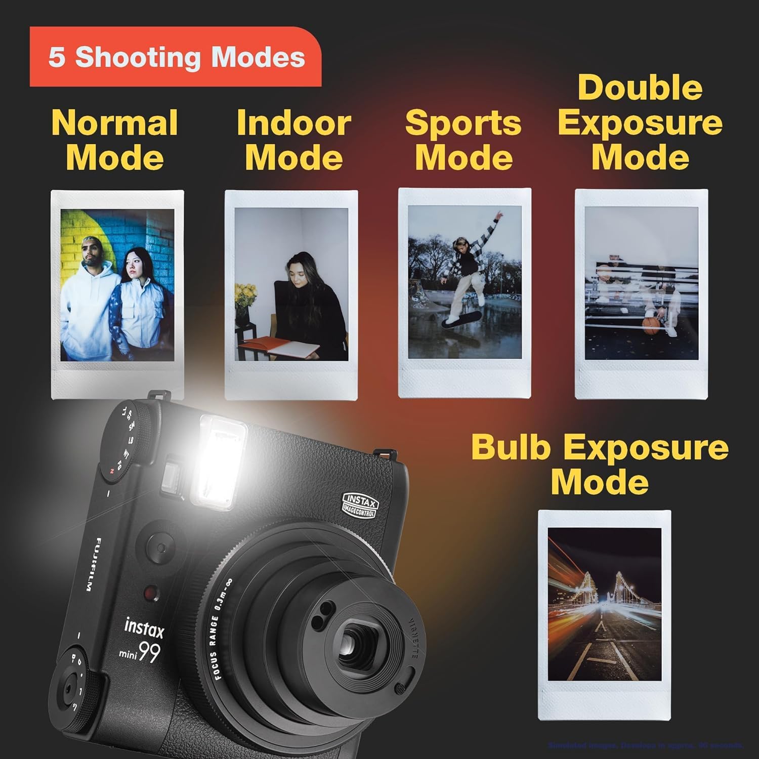 Instax Mini 99 Instant Camera Vintage Black. + Value Pack (40 Sheets) Shutter Accessories Bundle, Includes Style
