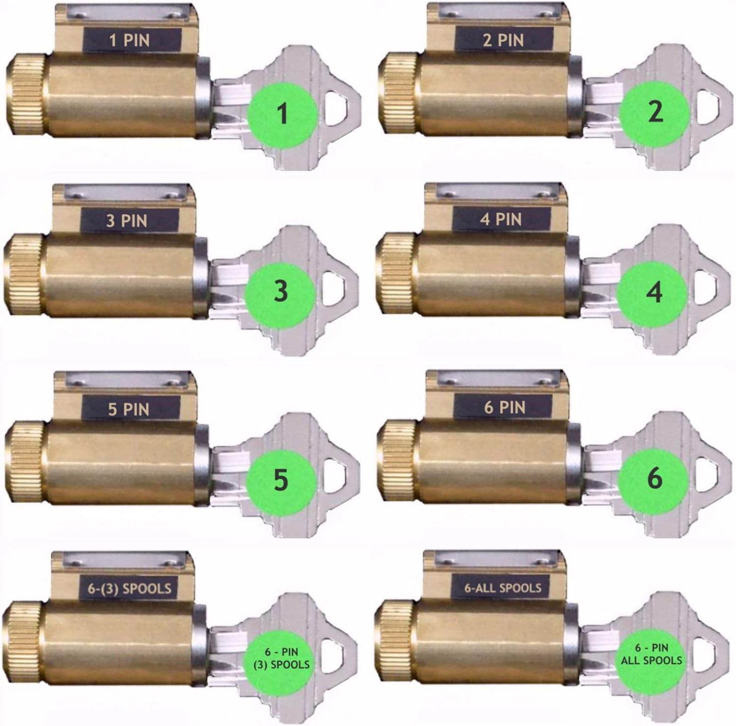 Progressive Practice Lock Assortment Set of 8 Educational Aid (SC Keyway)