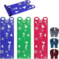 Large 54" Snow Sled for Adults Snowflake Flying Slider Mat with Handles and Warm Winter Gloves Snow Carpet