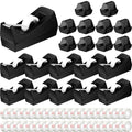 10 Pack Tape Dispenser Desk Bulk with 24 Rolls, Replacement Cores