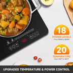 Double Induction Cooktop, 1800W 2 Burner, ETL Certified