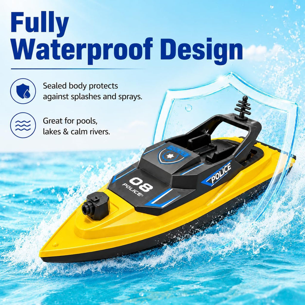 RC Boat with Water Spray, 2.4GHz Racing Toy for Pools and Lakes | Easy-to-Control, Summer Outdoor Gift for Boys &