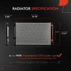 A-Premium Engine Coolant Radiator Assembly with Transmission Oil Cooler