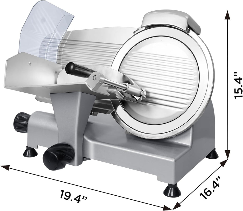 10" Commercial Meat Slicer, Electric Deli Slicer Built-in Sharpener