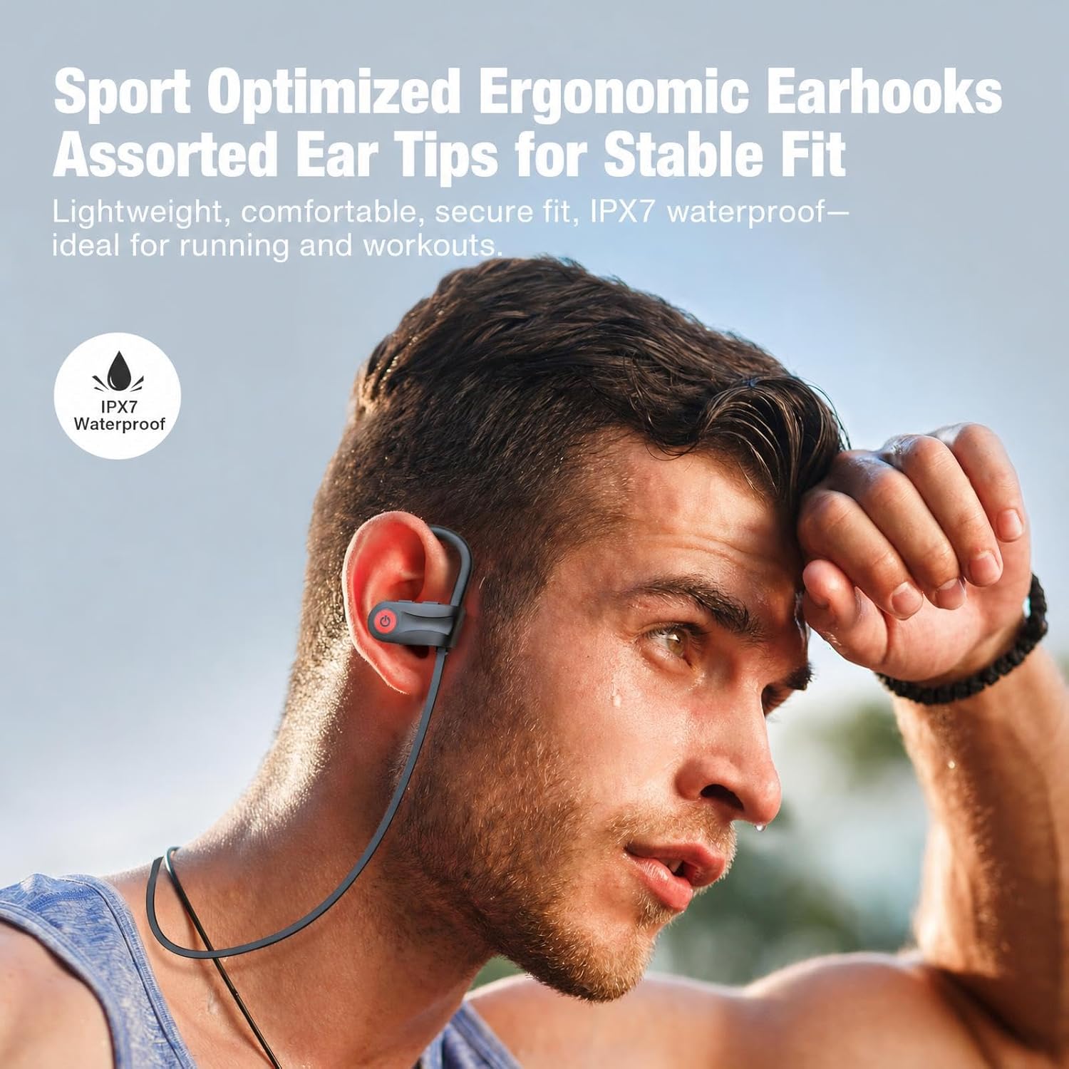 Bluetooth Headphones, Wireless Headphones with 16 Hours Playtime Bluetooth 5.3 Wireless Earbuds HD Stereo Sound IPX7