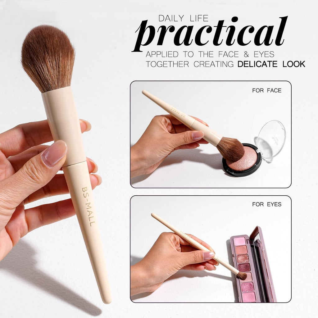 Professional Makeup Brush Set with Travel Case, Soft Synthetic Face & Eye Brushes for Foundation, Concealer, Powder