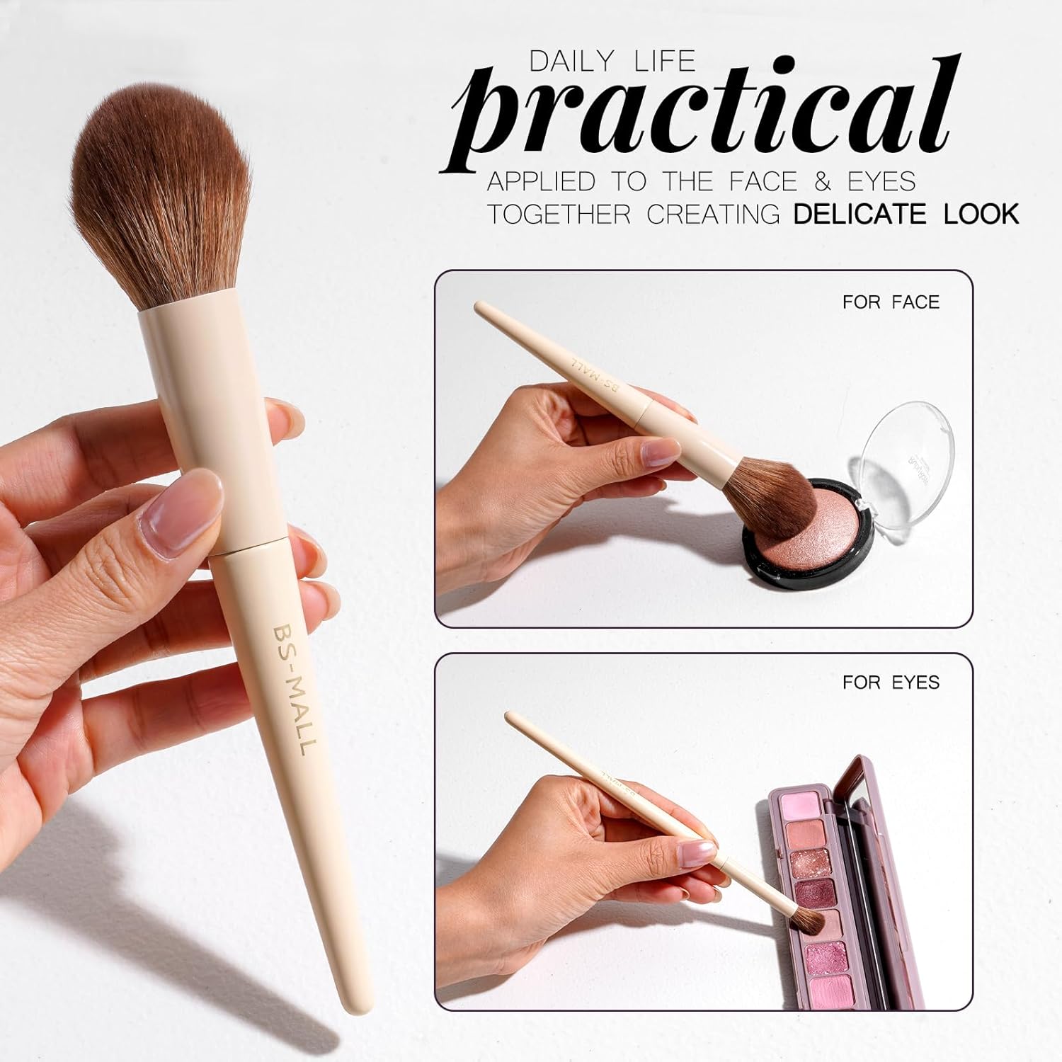 Professional Makeup Brush Set with Travel Case, Soft Synthetic Face & Eye Brushes for Foundation, Concealer, Powder