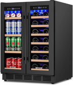 24 Inch Dual Zone Wine and Beverage Refrigerator, Under Counter
