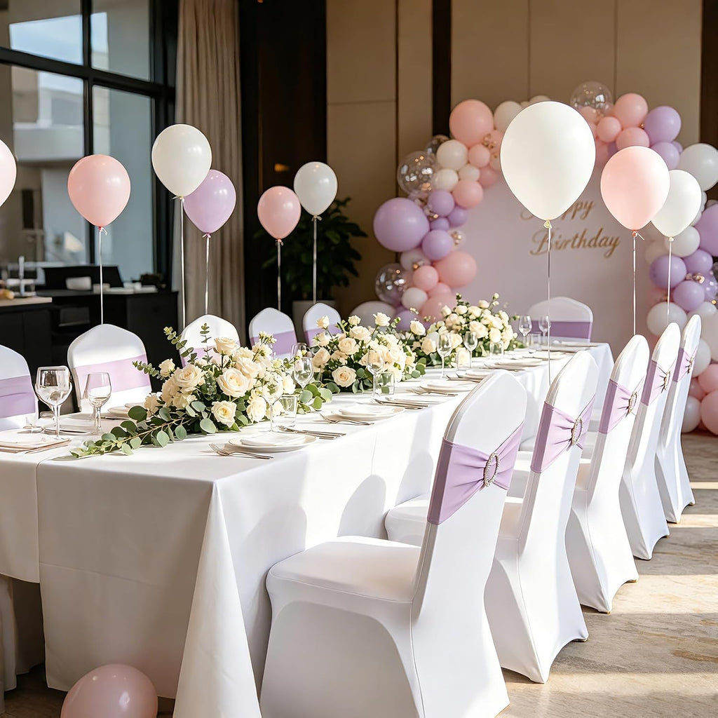 Spandex Chair Sashes 20Pcs Chair Bows for Weddings Parties Holiday Celebrations and Event Decorations(Light Purple)