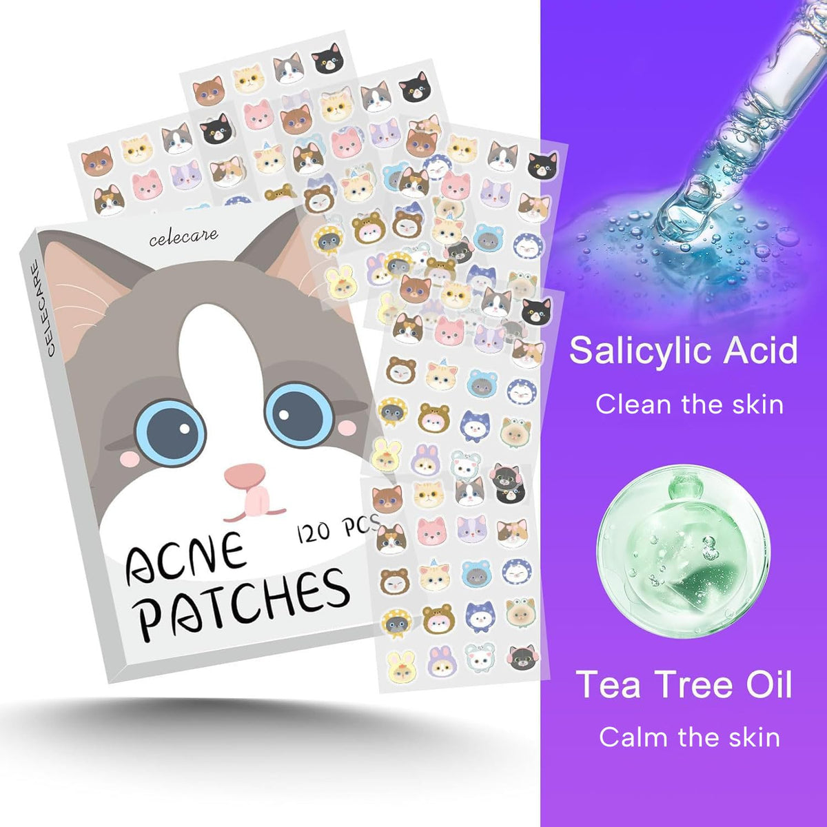 Cute Hydrocolloid Pimple Patches 20 Styles (120 Count)