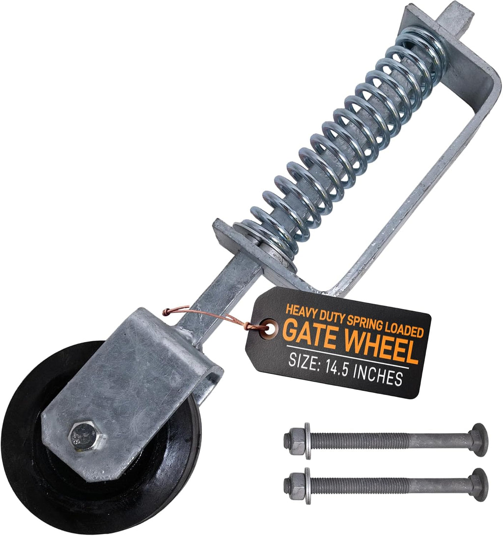 5813683 Spring Loaded Gate Wheel | 14 1/2" (368mm) Galvanised | Heavy-Duty Gate Support with Smooth Operation |
