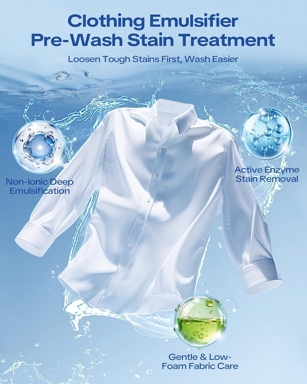 Clothing Emulsifier Stain Remover, Laundry Pre-Treatment