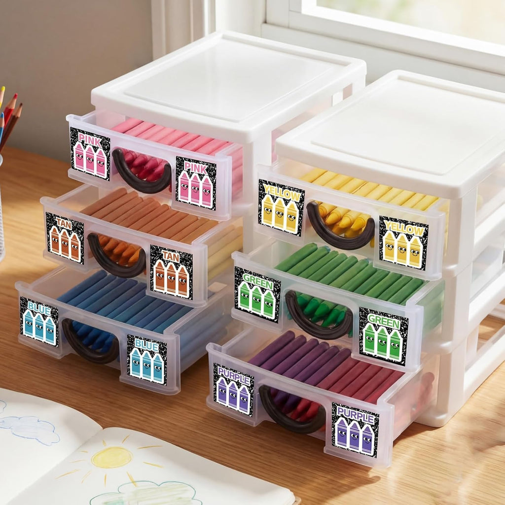 12 Pcs/ 4 Pack Plastic Crayon Organizer for Classroom Back to School