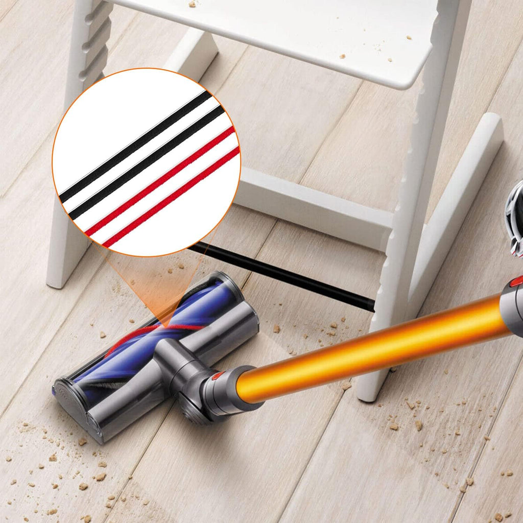Fixbetter 4Pcs Replacement Rolling Brush Plush Strips For Dyson V8, V10 Vacuum Cleaner, Vacuum Cleaner Rolling Brush Strips with Screwdriver