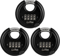 Outdoor Combo Lock for Storage Unit, Weatherproof Disc Lock for Sheds,Gate and Fence, 3 Pack Heavy Duty Pad Locks